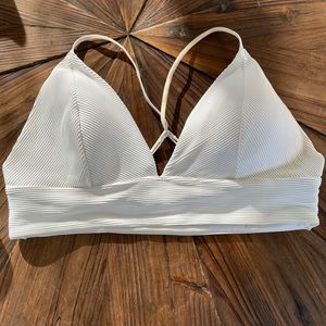 White bikini top with adjustable straps